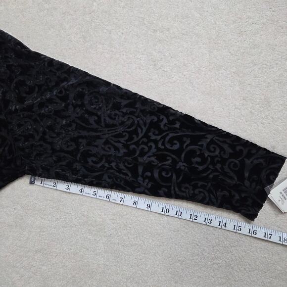 NWT Notations 1X Whimsygoth Witchy Velvet Burnout Tunic Long Sleeve Button Black - Picture 11 of 16